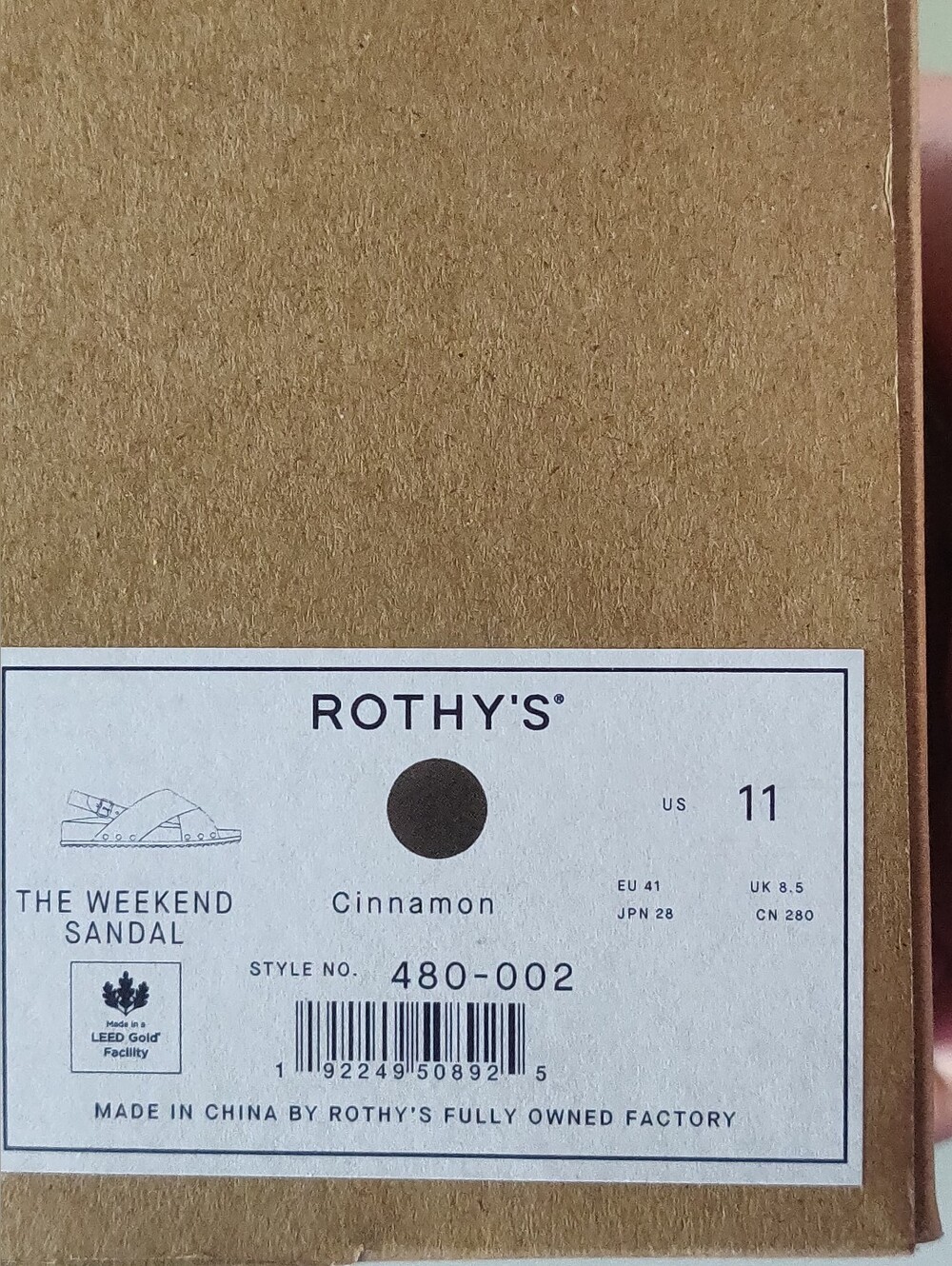 Rothy's Brown Elastic Crossband Slingback Sandals - Picture 2 of 3